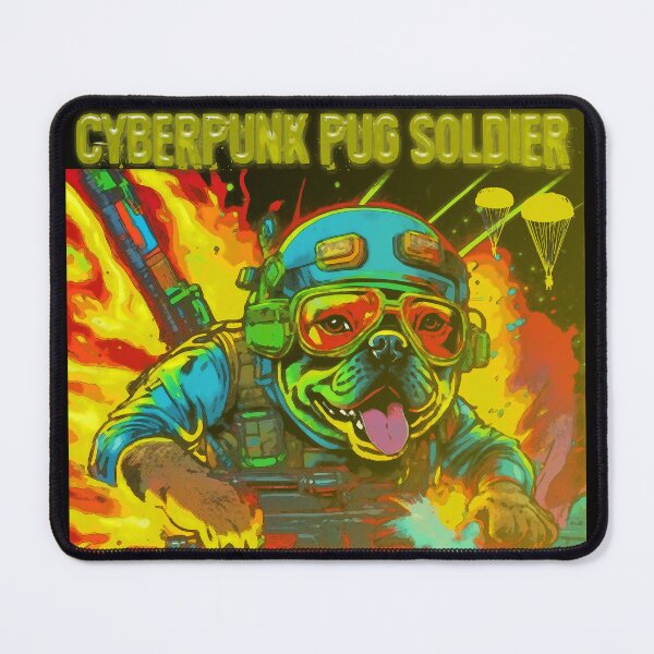 Item preview, Pug Cyberpunk Soldier 17 designed and sold by RedBluffTraders.