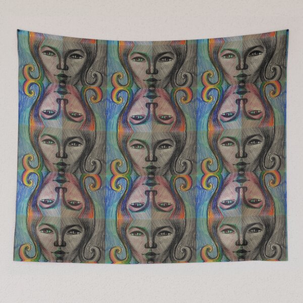 Item preview, Woman Face Drawing Colored Pencils Hand Made designed and sold by AlfiyaKircheva.