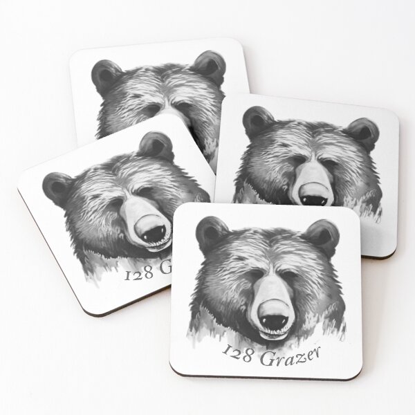 Item preview, Bear Grazer face 2 (balck and white) designed and sold by Frenchbullrufo.