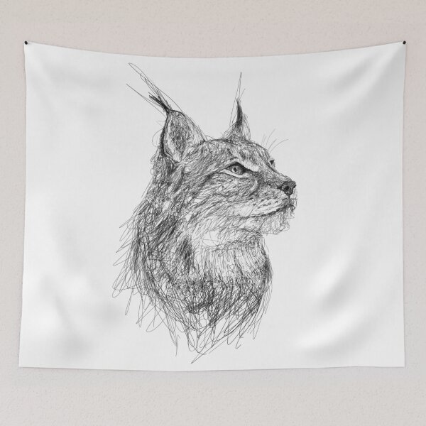 Item preview, Lynx Scribble Art designed and sold by CaroScribbles.