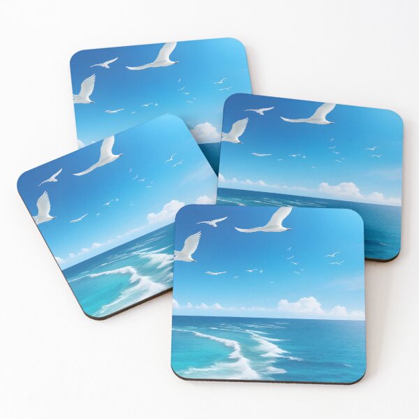 Item preview, amazing ocean waves with pigeons view designed and sold by denakh.