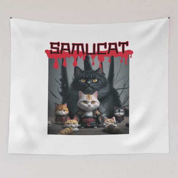 Item preview, Cat samurai warrior designed and sold by bosshood4d.