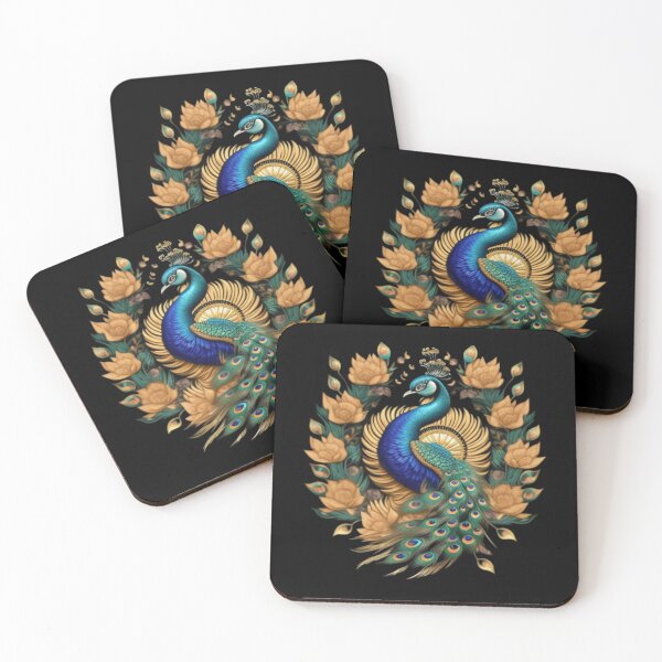 Item preview, Peacock floral crest  designed and sold by Roxburylane.