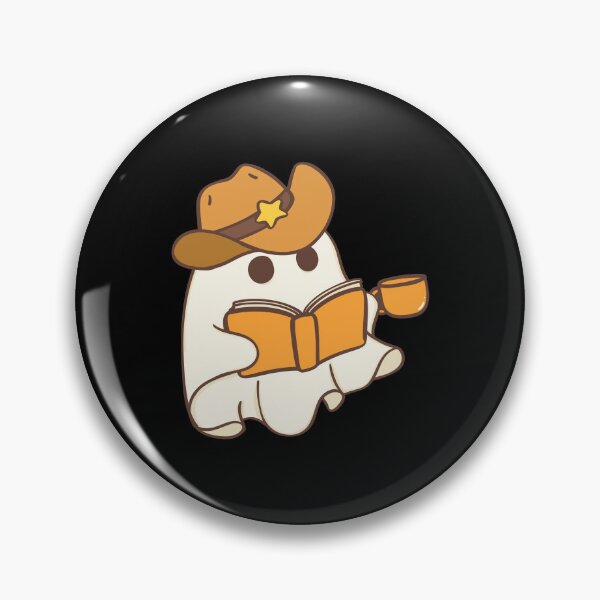 Item preview, Cute halloween sheriff ghost reading a book and drinking coffee designed and sold by Mateusz Majcherek.