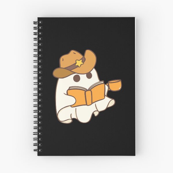 Item preview, Cute halloween sheriff ghost reading a book and drinking coffee designed and sold by Mateusz Majcherek.