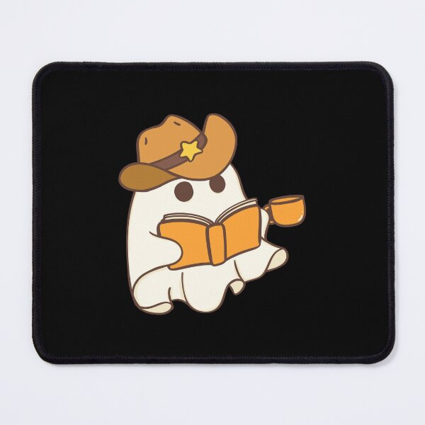 Item preview, Cute halloween sheriff ghost reading a book and drinking coffee designed and sold by Mateusz Majcherek.