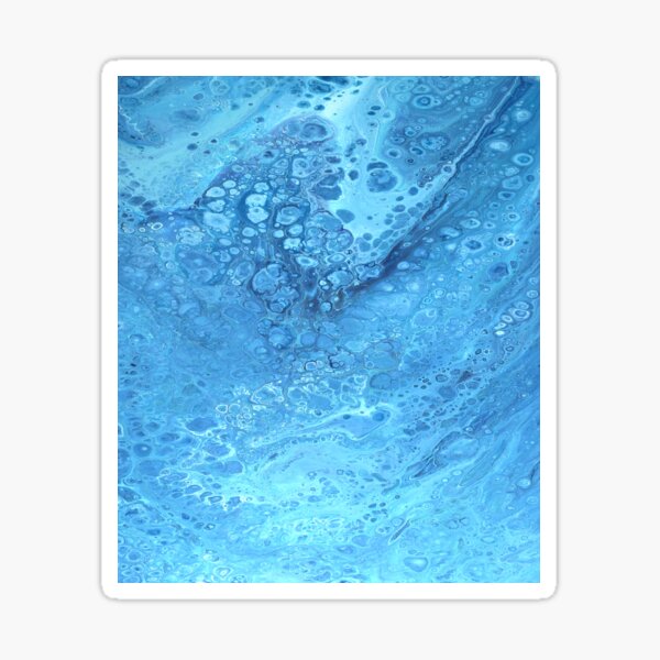 Blue Galaxy: Acrylic Pour Painting Sticker