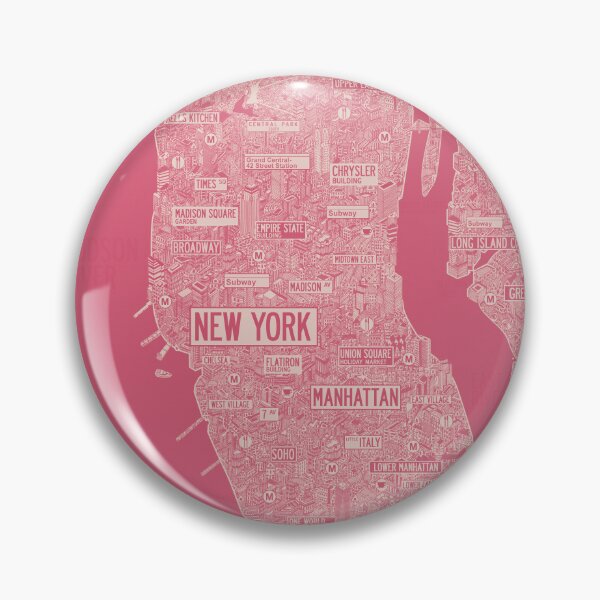 Item preview, Nyc poster map New York pink designed and sold by oliver polanski.