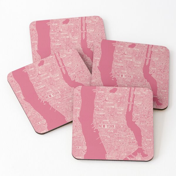 Item preview, Nyc poster map New York pink designed and sold by oliver polanski.