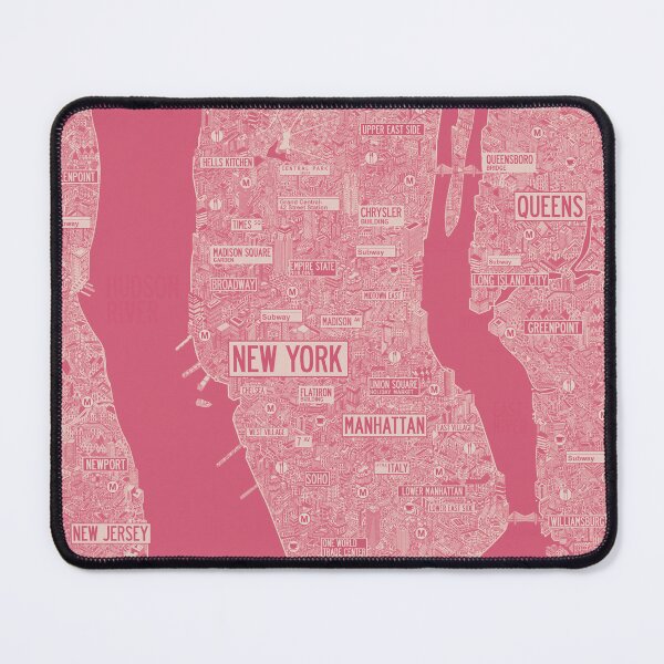 Item preview, Nyc poster map New York pink designed and sold by oliver polanski.