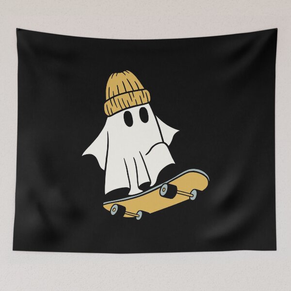 Item preview, Cute halloween ghost skateboarding designed and sold by Mateusz Majcherek.