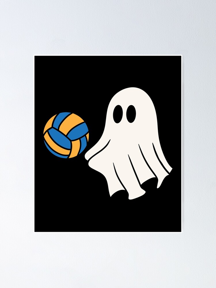 cute-halloween-ghost-play-volleyball-poster-for-sale-by-mateusz-majcherek-redbubble