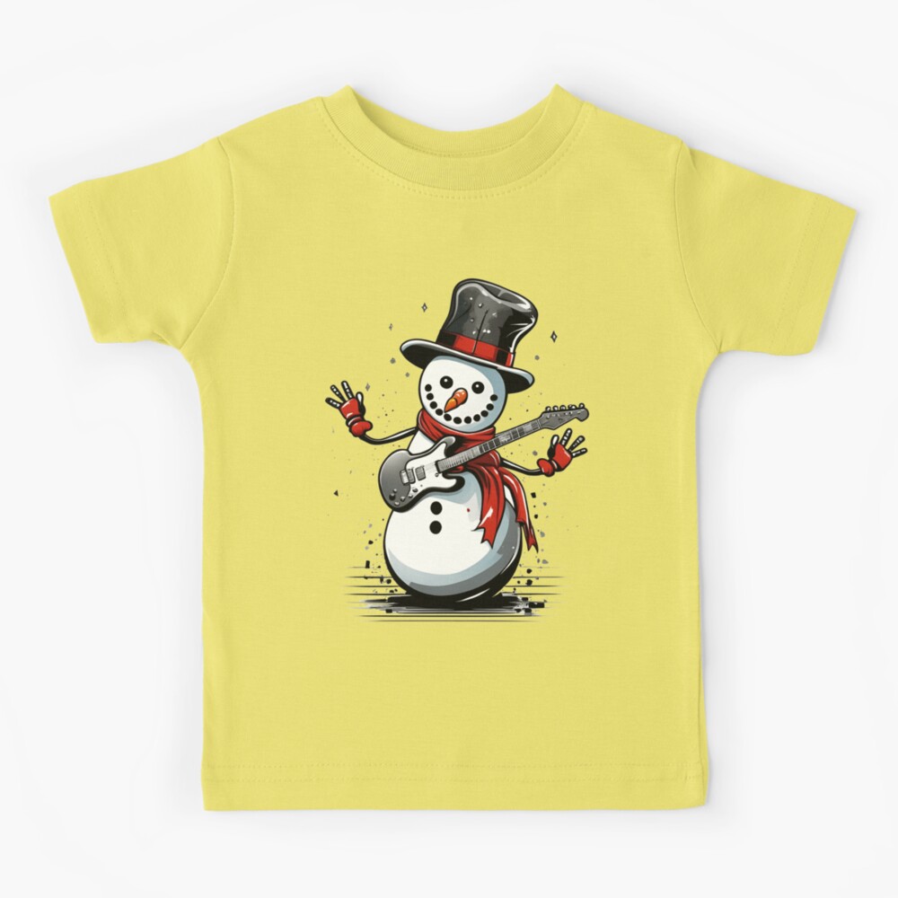Snowman with electric guitar | Kids T-Shirt