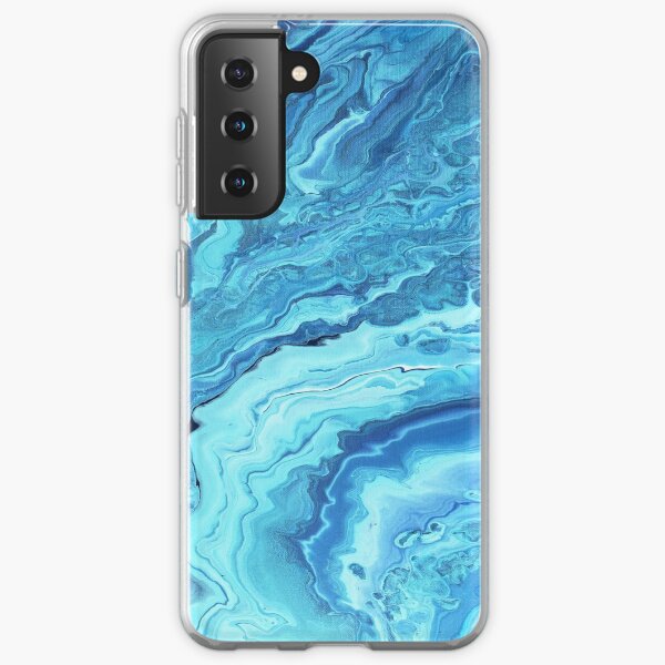 Teal Geode: Acrylic Pour Painting Samsung Galaxy Soft Case