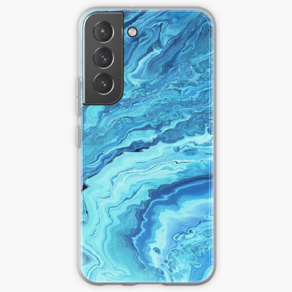 Teal Geode: Acrylic Pour Painting Samsung Galaxy Soft Case