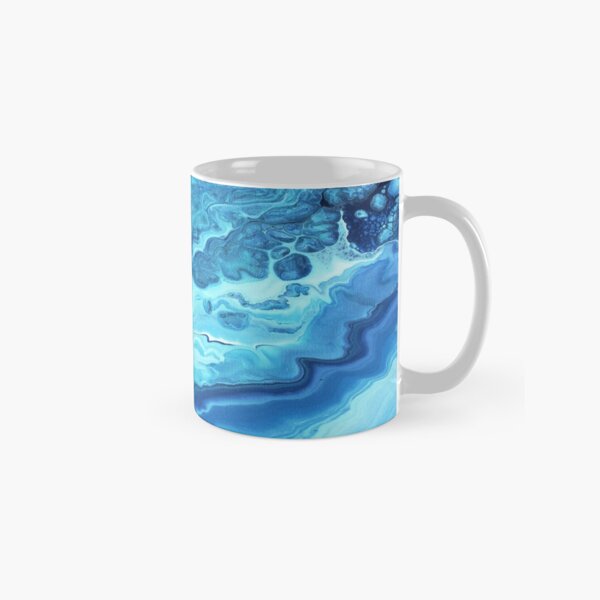 Teal Geode: Acrylic Pour Painting Classic Mug