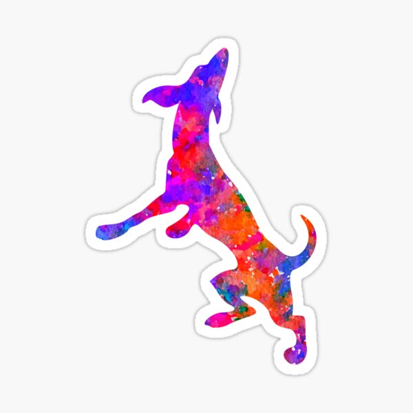 Dancing dog silhouette Sticker