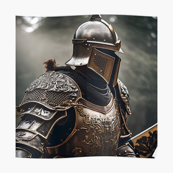 medieval warrior with special armour Poster