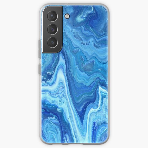 Blue Geode: Acrylic Pour Painting Samsung Galaxy Soft Case