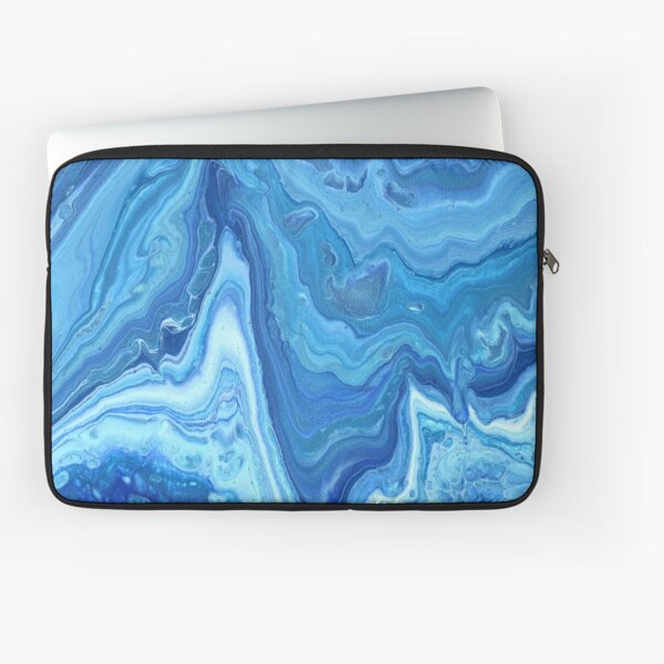 Blue Geode: Acrylic Pour Painting Laptop Sleeve