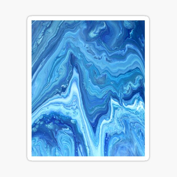 Blue Geode: Acrylic Pour Painting Sticker