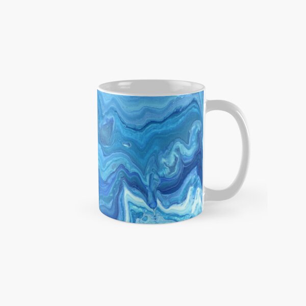 Blue Geode: Acrylic Pour Painting Classic Mug