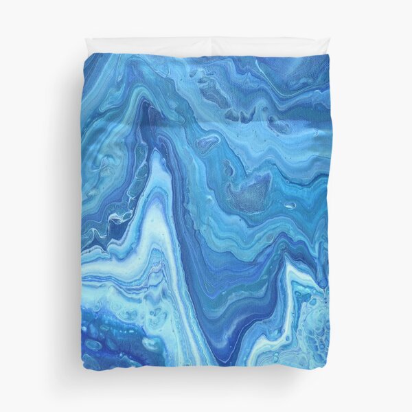 Blue Geode: Acrylic Pour Painting Duvet Cover