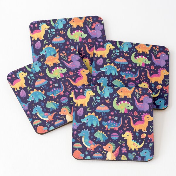 Item preview, Prehistoric pattern of tiny dinosaurs designed and sold by liana campbell.