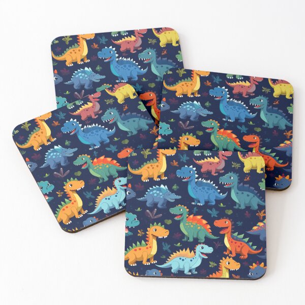 Item preview, Prehistoric pattern of tiny fierce dinosaurs designed and sold by liana campbell.