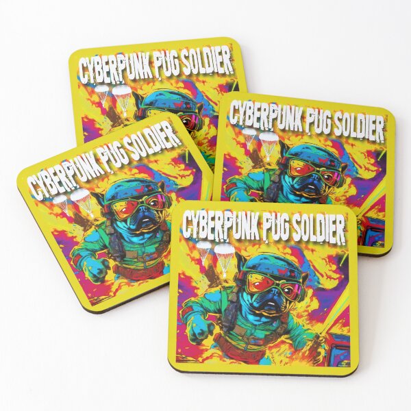 Item preview, Pug Cyberpunk Soldier 18 designed and sold by RedBluffTraders.