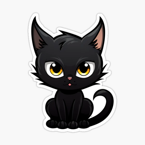 Teeny Weeny Black Cat Stickers – Sweet Kawaii Design