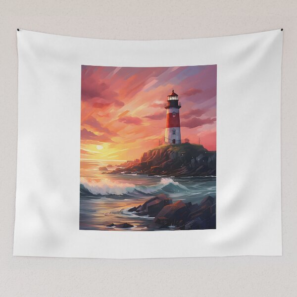Item preview, Beacon Beauty: Watercolor Lighthouse Scene designed and sold by Shirtastically.
