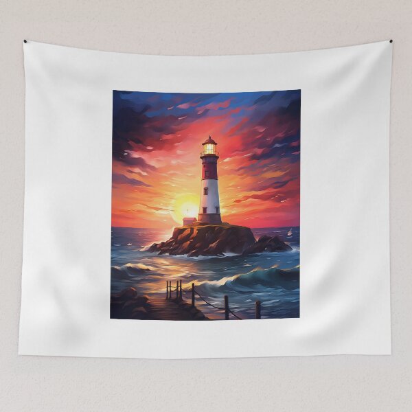 Item preview, Dusk Dream: Watercolor Lighthouse Scene designed and sold by Shirtastically.