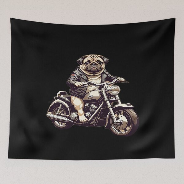 Item preview, Pug Riding Motorcycle Pug Motorbike T Shirt Merch designed and sold by PRINTS2HOT.