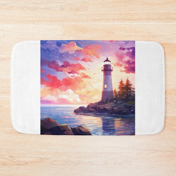 Item preview, Serenity Spire: A Watercolor Lighthouse Scene designed and sold by Shirtastically.