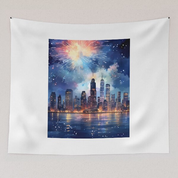 Item preview, City Lights: Watercolor Skyline designed and sold by Shirtastically.