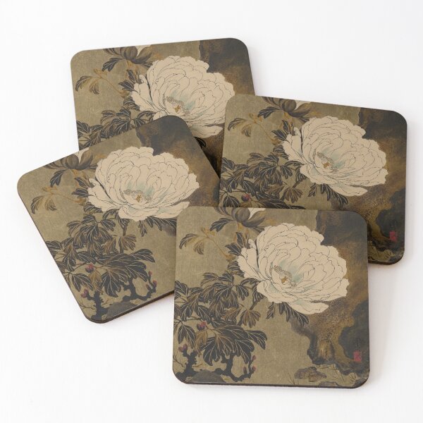 Item preview, Lacquer Paintings of Various Subjects: Peonies by Japanese artist Shibata Zeshin designed and sold by sentimentalica.