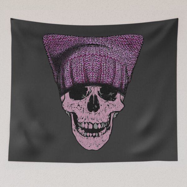 Item preview, Cráneo de protesta de sombrero rosa designed and sold by Gringoface.