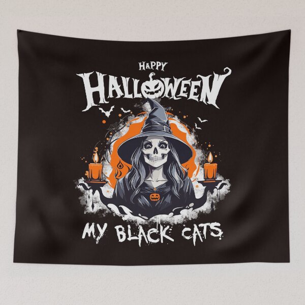 Item preview, happy Halloween My Black Cats designed and sold by AJ DESIGN.