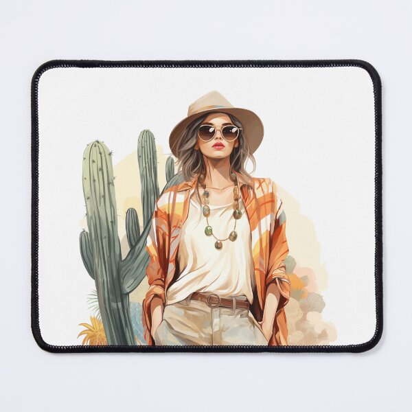 Artikelvorschau, Modeillustration eines Boho-Chic-Mädchens entworfen und verkauft von poshprintlab.