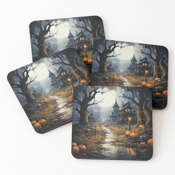 Item preview, Halloween Haunted House Wall Art, Notebook, Mouse Pad, Phone Case designed and sold by Angifly.