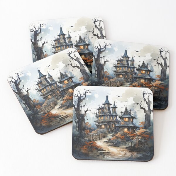 Item preview, Halloween Haunted House Wall Art, Notebook, Mouse Pad, Pillowcase designed and sold by Angifly.