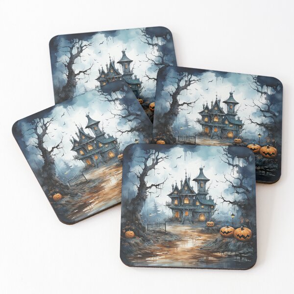 Item preview, Halloween Haunted House Wall Art, Notebook, Mouse Pad, Pillowcase designed and sold by Angifly.