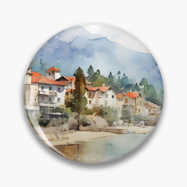Item preview, Seaside Serenity: Watercolor Town designed and sold by Shirtastically.