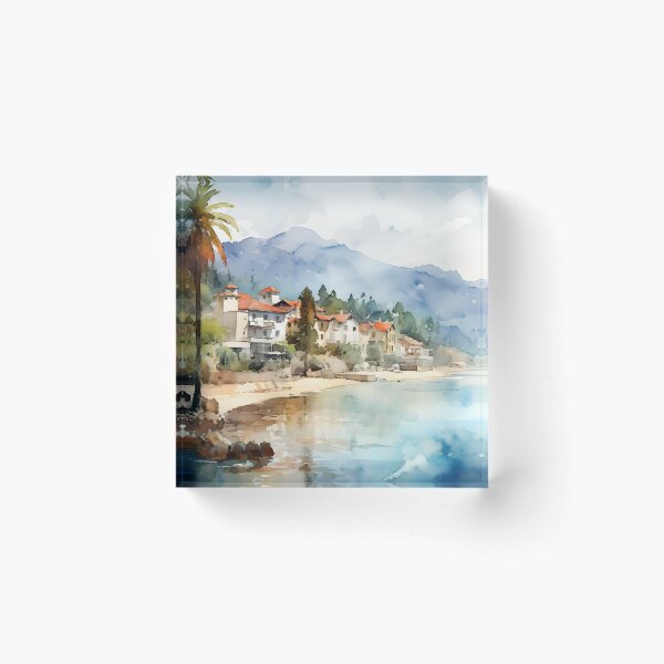 Item preview, Seaside Serenity: Watercolor Town designed and sold by Shirtastically.
