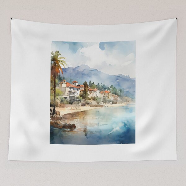 Item preview, Seaside Serenity: Watercolor Town designed and sold by Shirtastically.