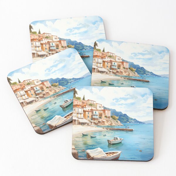 Item preview, Coastal Charm: Watercolor Seaside Scene designed and sold by Shirtastically.