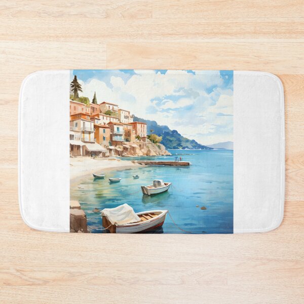 Item preview, Coastal Charm: Watercolor Seaside Scene designed and sold by Shirtastically.