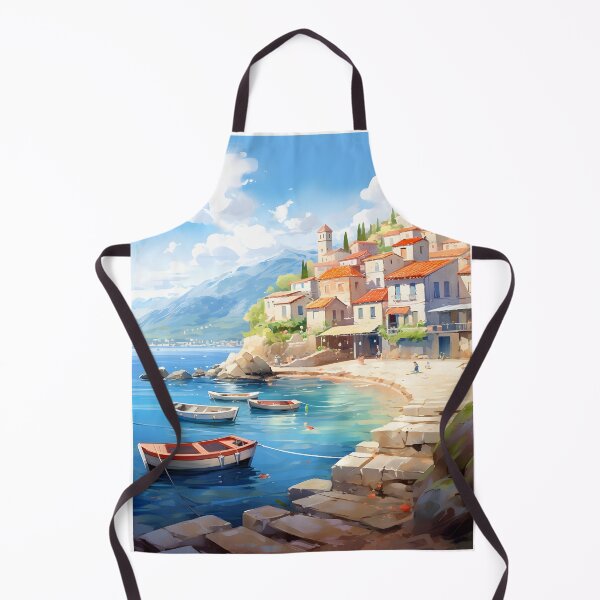 Item preview, Town Tranquility: Watercolor Seaside View designed and sold by Shirtastically.