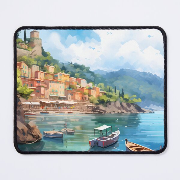 Item preview, Harbor Haven: A Watercolor Townscape designed and sold by Shirtastically.